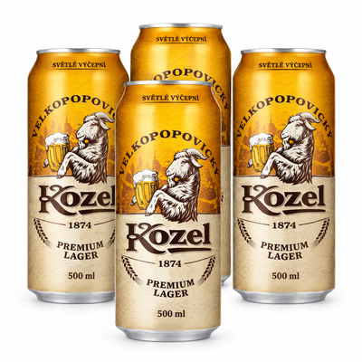 Pack com 4 latas de cerveja Kozel Premium Lager 500ml
