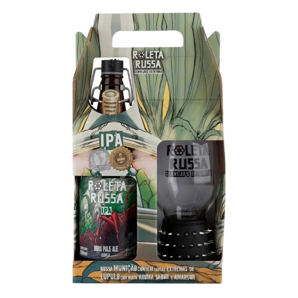 KIT ROLETA RUSSA IPA  500ML + COPO COM PULSEIRA