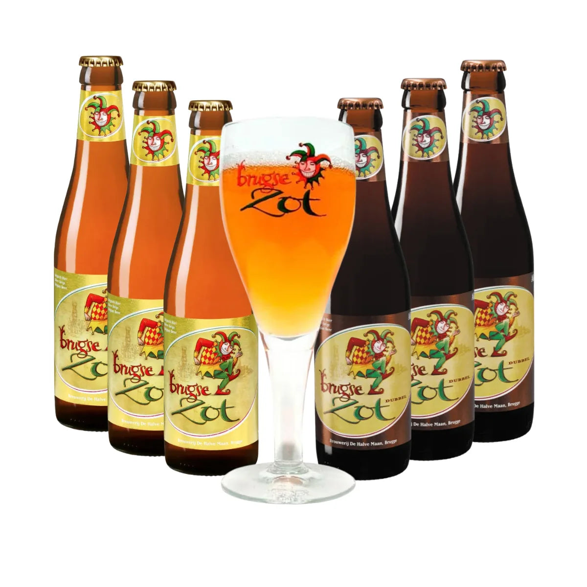 Garrafa de Tripel Karmeliet 750 ml com duas taças oficiais, cerveja belga