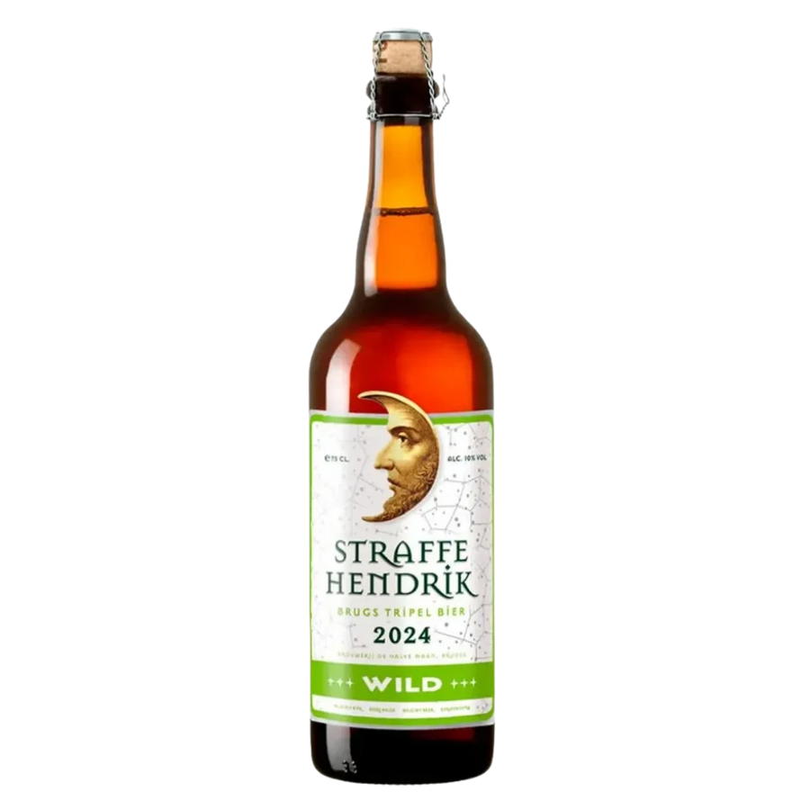 Garrafa de cerveja belga Straffe Hendrik Wild 2024 750 ml — cerveja artesanal