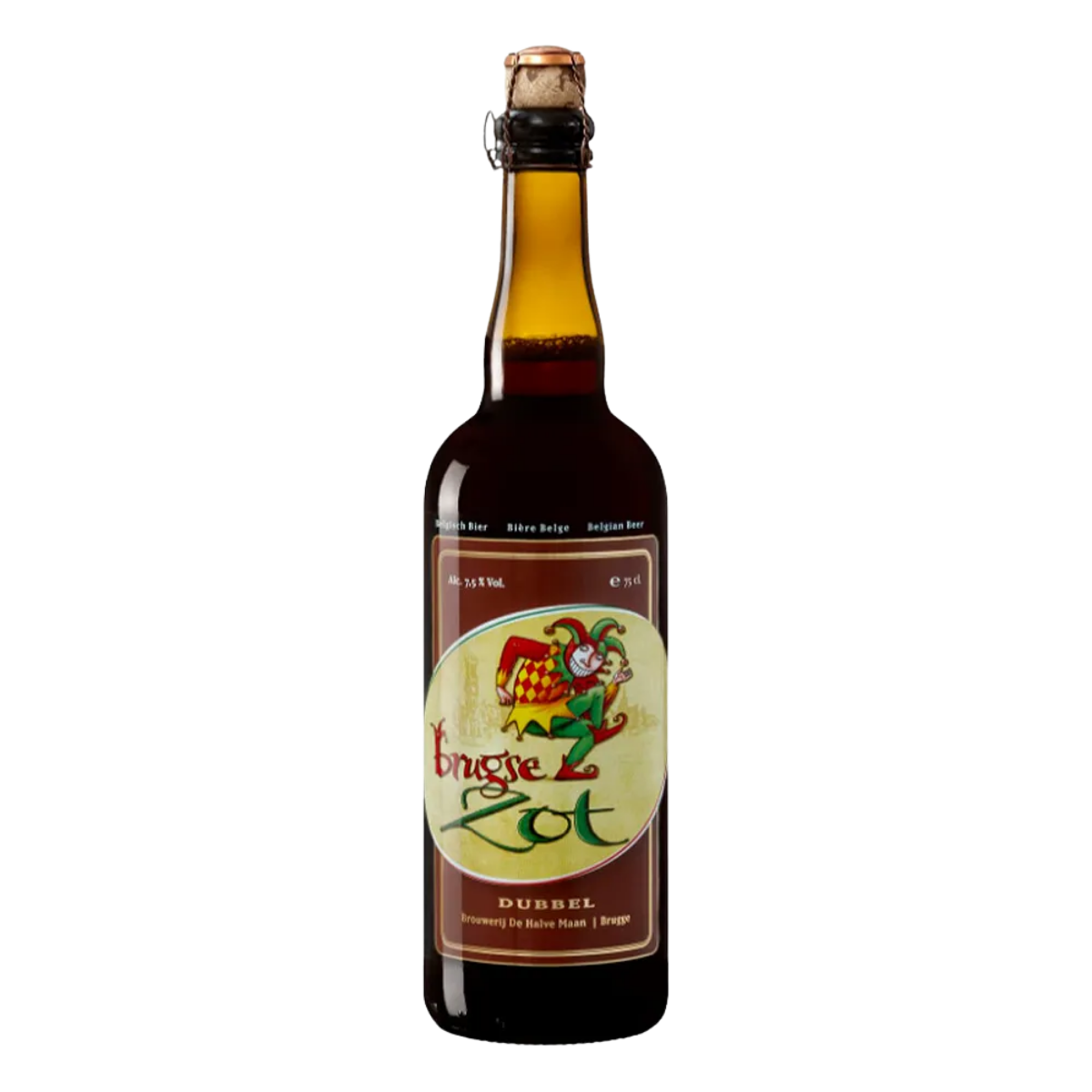 Garrafa de cerveja belga Brugse Zot Dubbel 750 ml
