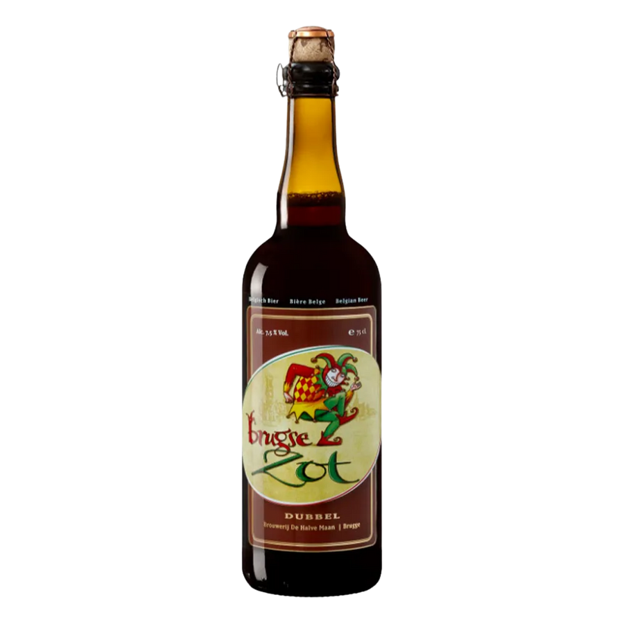 Garrafa de cerveja belga Brugse Zot Dubbel 750 ml — cerveja artesanal