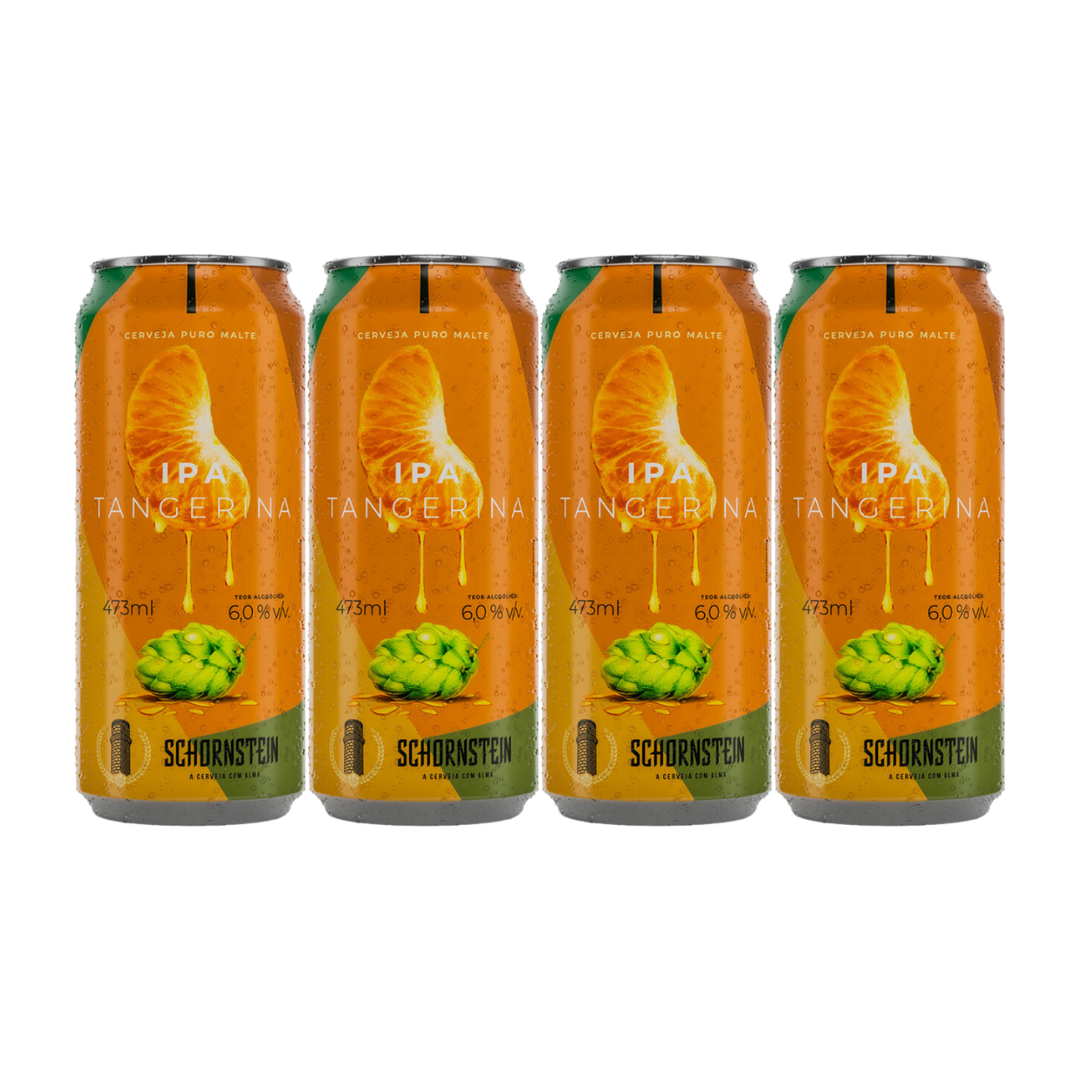 PACK 4 UNIDADES CERVEJA SCHORNSTEIN IPA TANGERINA 473ML