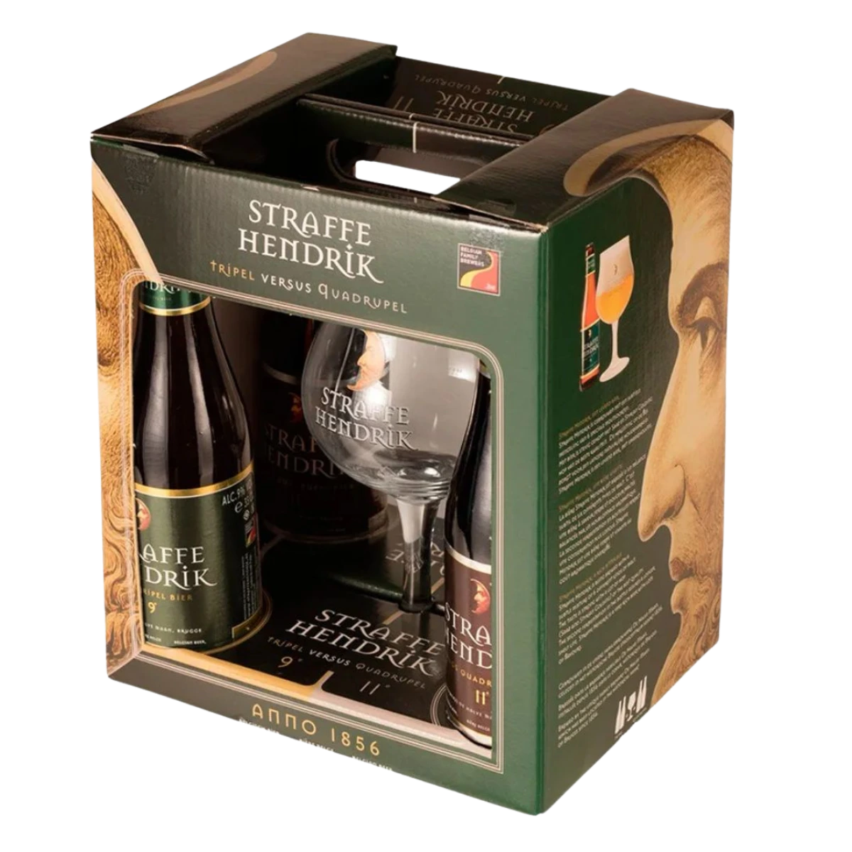 Kit 4 unidades Straffe Hendrik + Taça — kit de cerveja belga com taça oficial