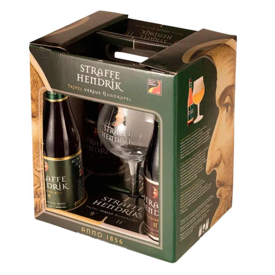 Kit 4 unidades Straffe Hendrik + Taça — kit de cerveja belga com taça oficial — cerveja artesanal