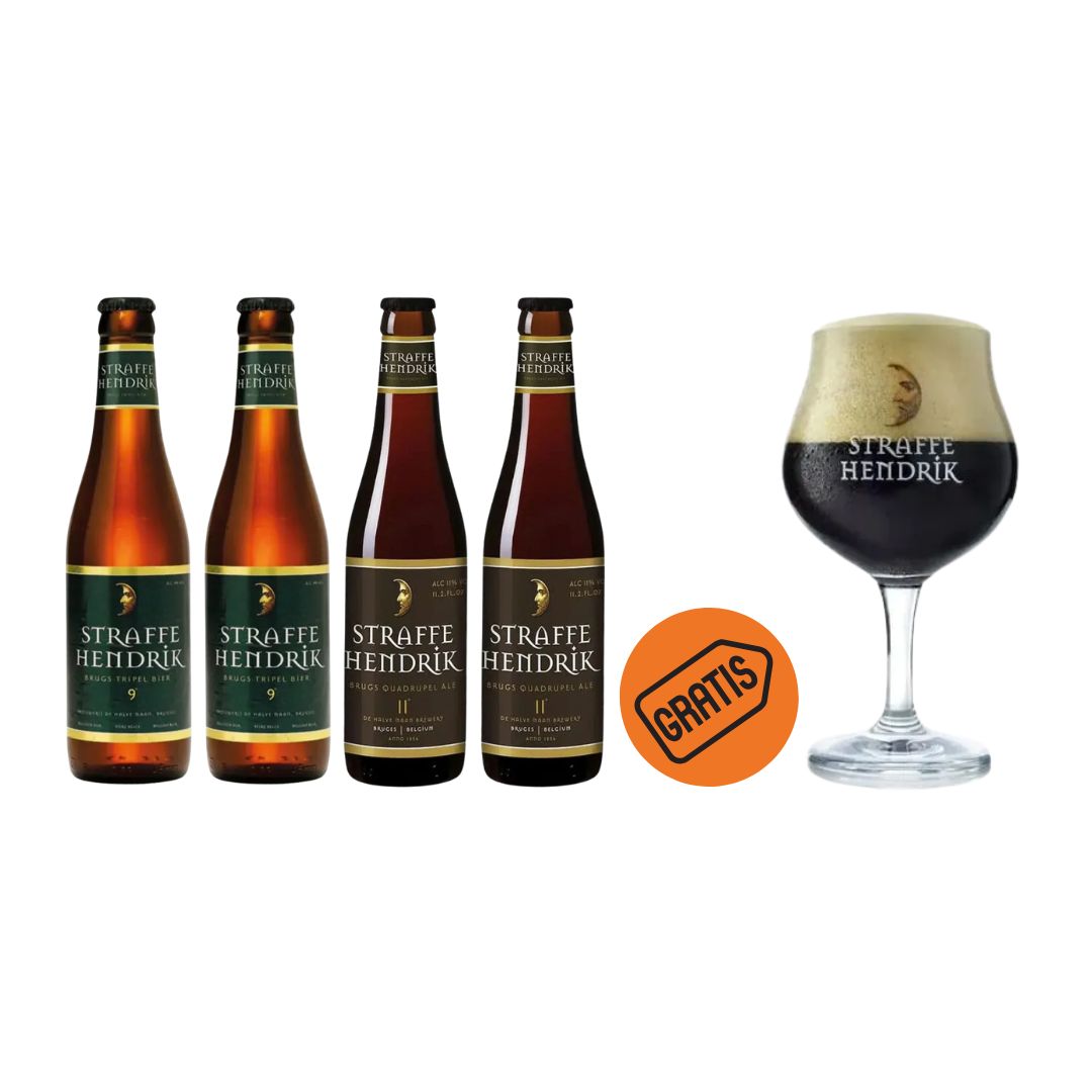 Pack Straffe Hendrik 4 unidades 330 ml + Taça brinde — pack de cervejas belgas da Beer Club Store