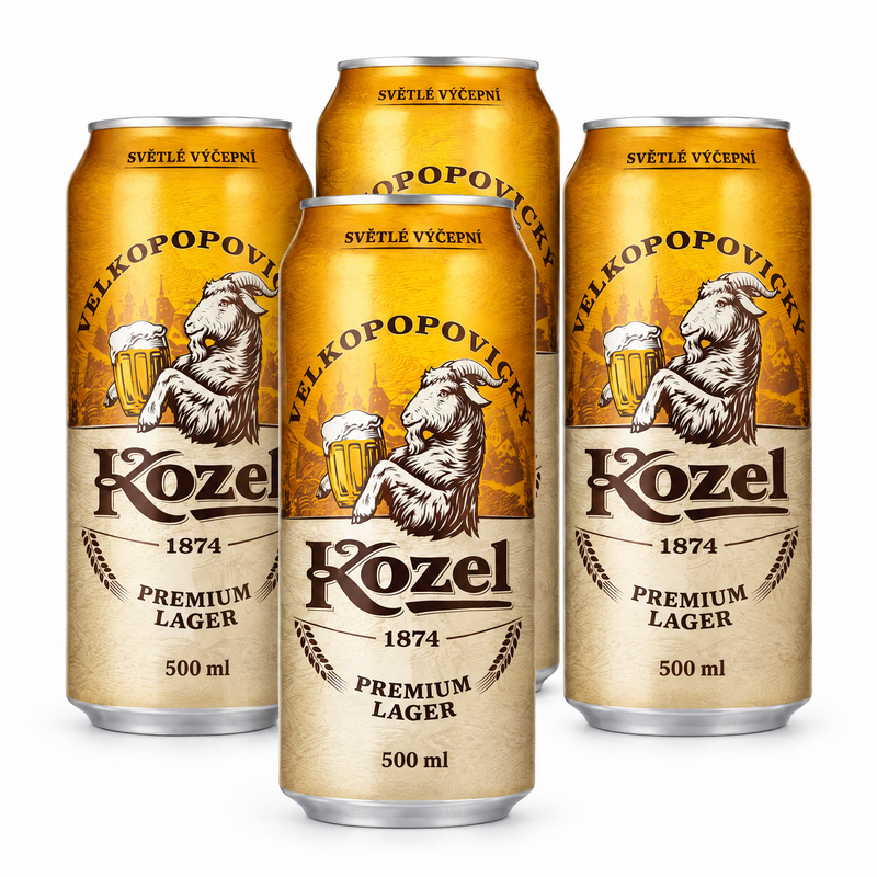 Pack com 4 latas de cerveja Kozel Premium Lager 500ml