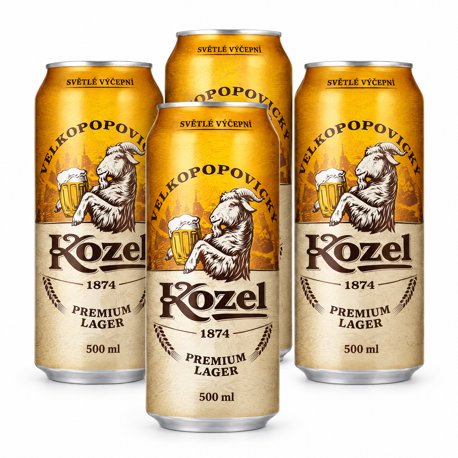 Pack com 4 latas de cerveja Kozel Premium Lager 500ml