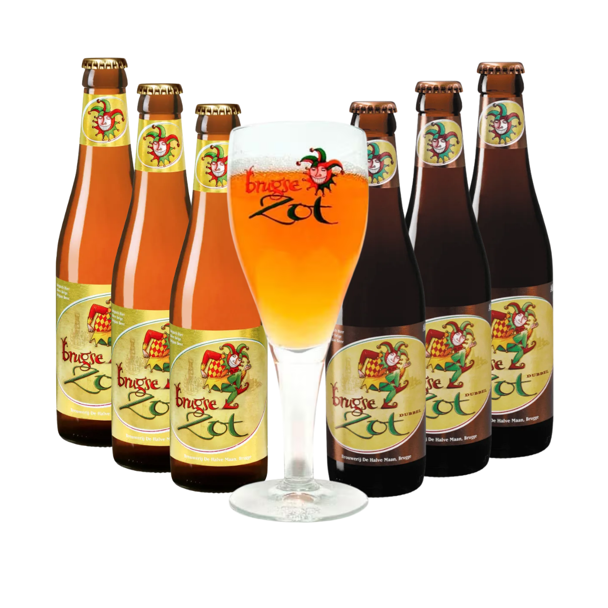 Pack belga 6 Brugse Zot 330 ml + Taça brinde — pack de cervejas belgas da Beer Club Store