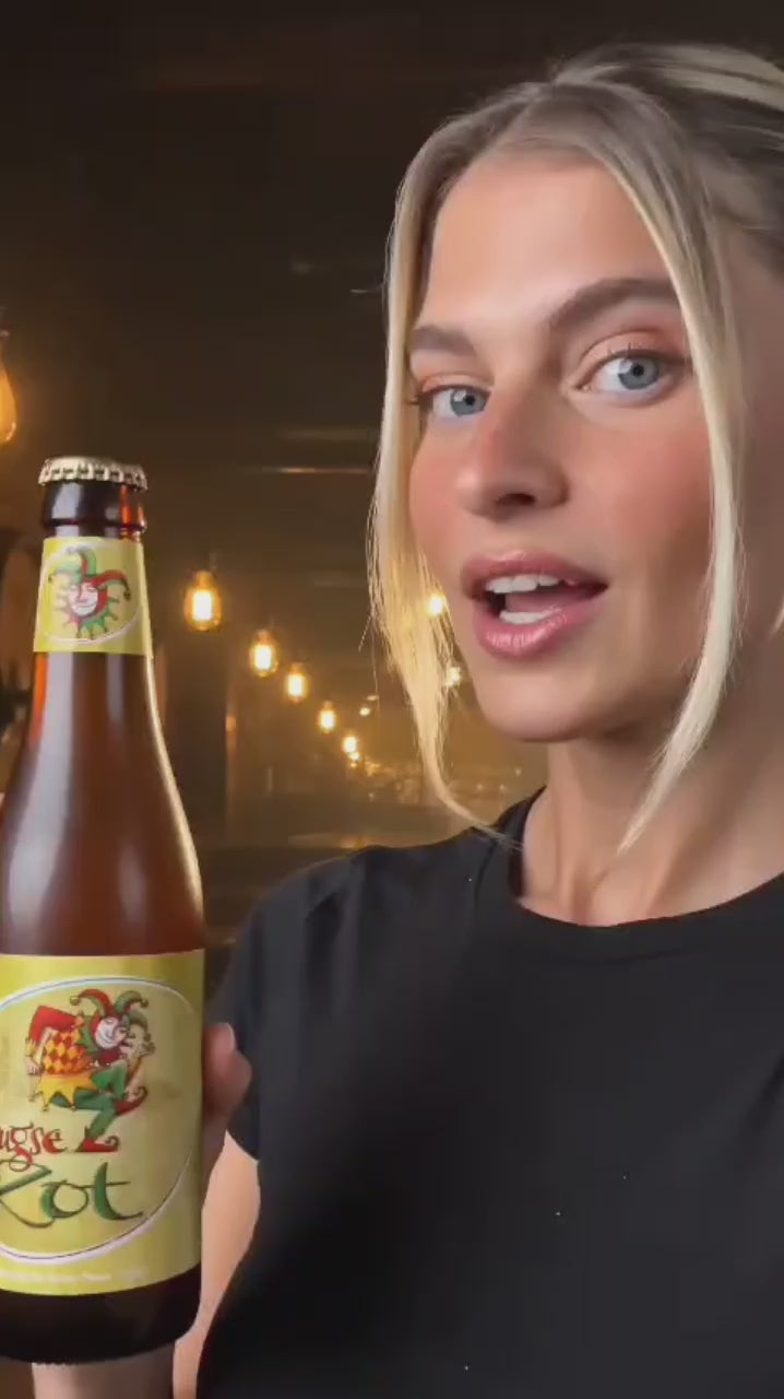 Pack belga 6 Brugse Zot 330 ml + Taça brinde — vídeo do pack de cervejas belgas